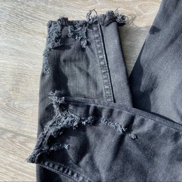 Free People Ripped  Skinny Black Washed Jeans - Picture 12 of 13